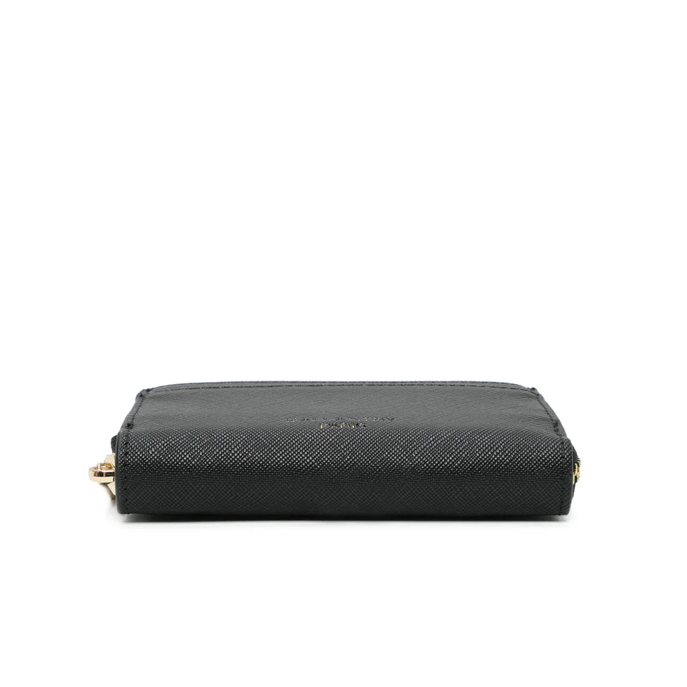 Dessous du portefeuille Petit Copain noir, bords nets soulignés d’un liseré noir – réf. L-86009