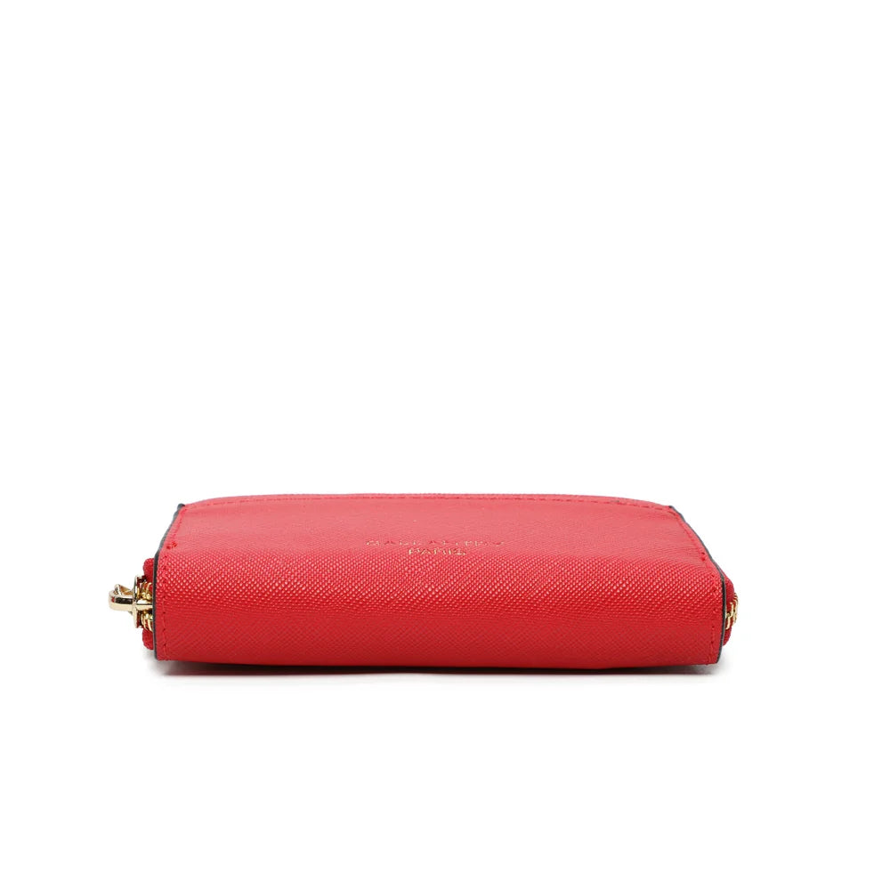 Dessous du portefeuille Petit Copain rouge, bords nets soulignés d’un liseré noir – réf. L-86009