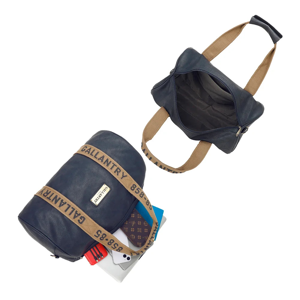 Polochon bleu marine ouvert : grand compartiment zippé pour les affaires du week-end ou du sport – réf. Z-83049