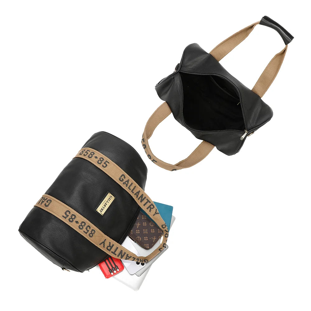 Polochon noir ouvert : grand compartiment zippé pour les affaires du week-end ou du sport – réf. Z-83049