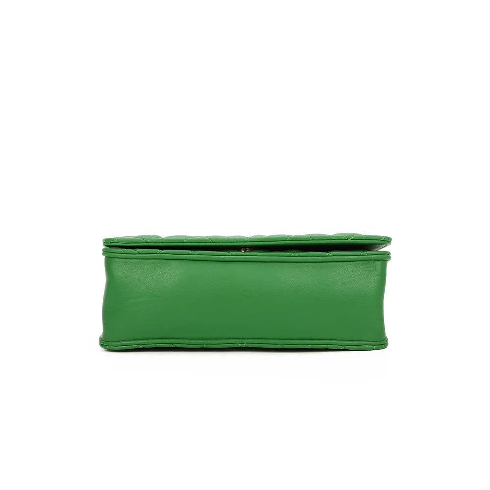 Dessous du Quilted Éclat vert, base rectangulaire nette en synthétique lisse – réf. C-0146