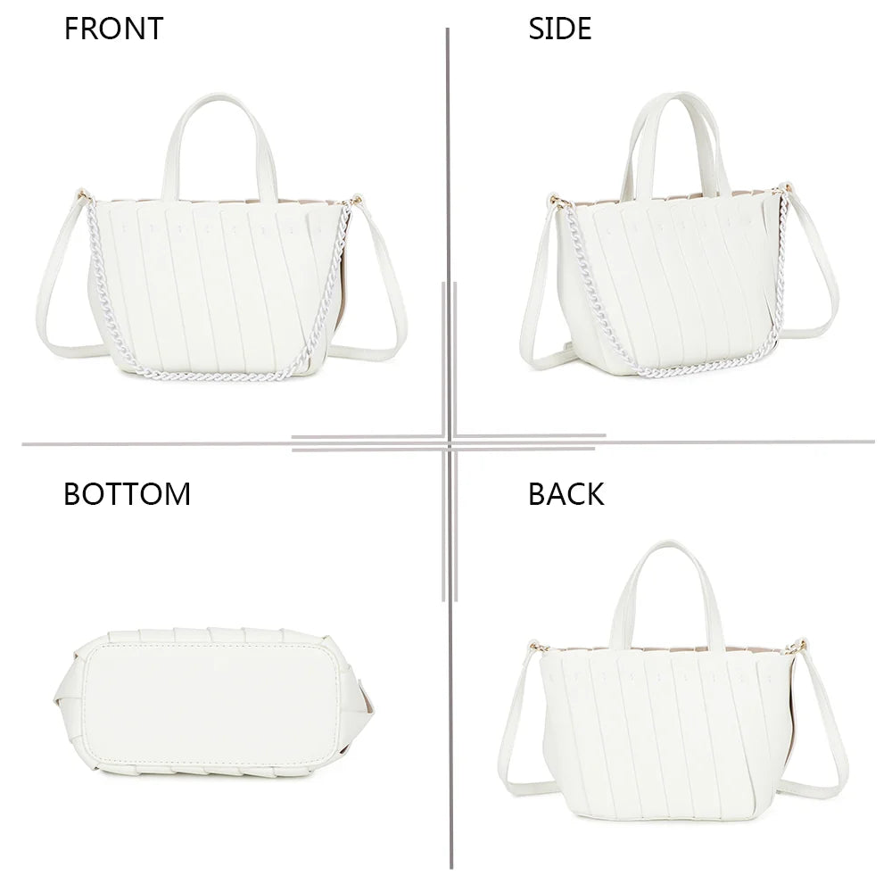 Rayon d’Élégance blanc sous quatre angles : face, côté, dessous et dos – réf. A-9110