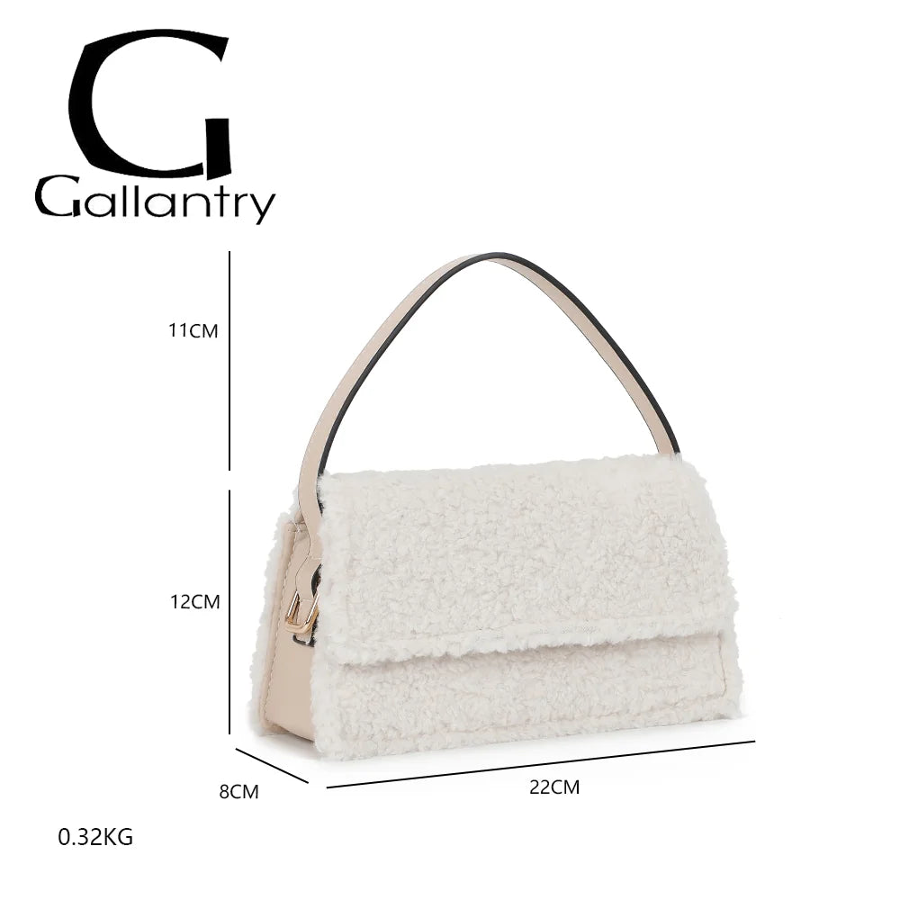 Dimensions du Rosino-Fluffy or : 22 × 8 × 12 cm, avec une anse de 11 cm, pour un poids de 0,32 kg – réf. C-0167-4