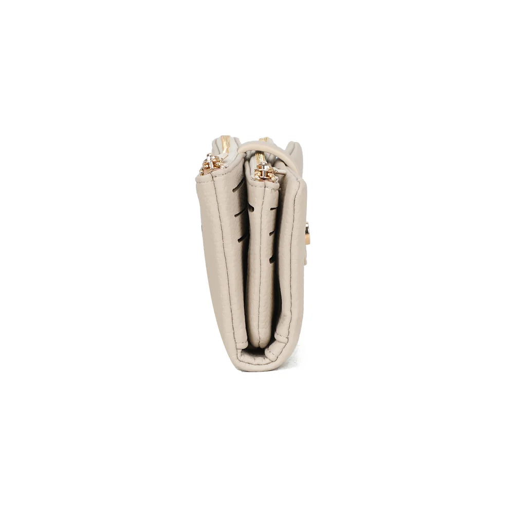 Profil du portefeuille Rosy Chic beige : 3 cm d’épaisseur seulement, facile à glisser dans un sac – réf. SF-69053