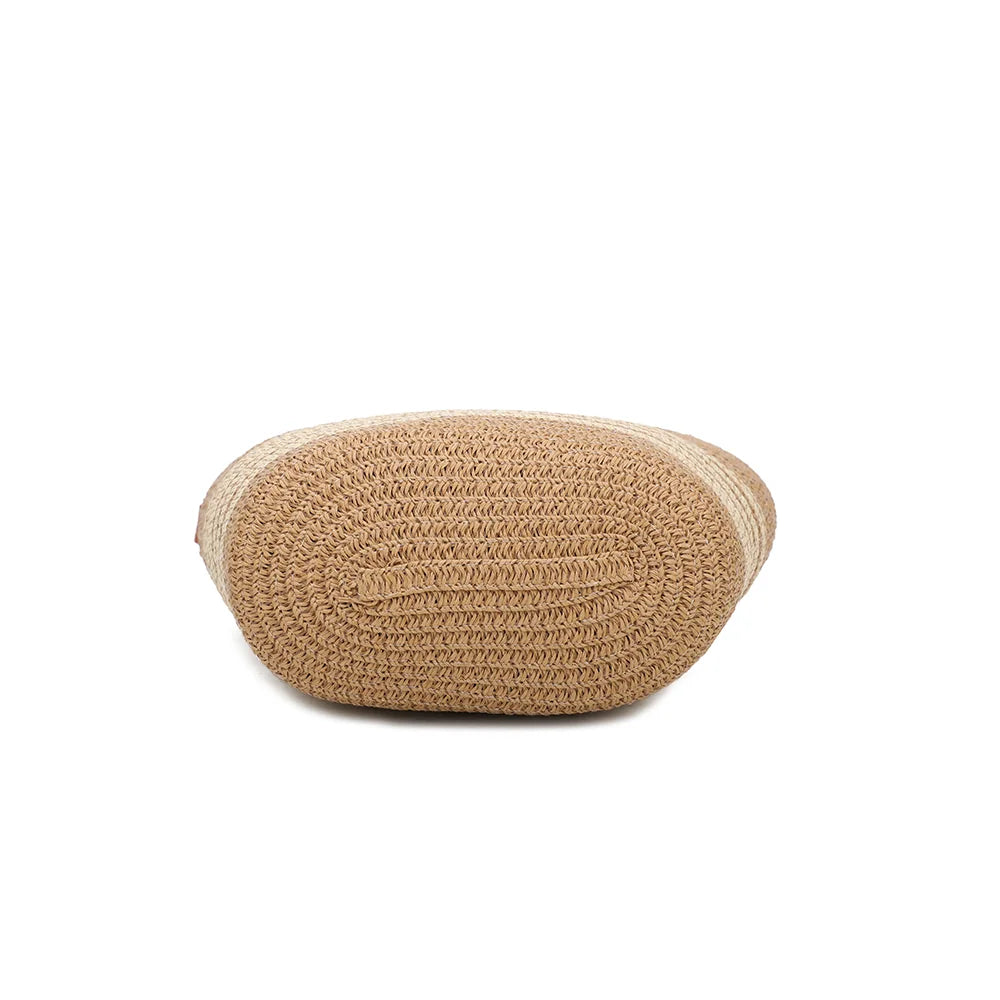 Dessous du Solea khaki/beige, base arrondie en matière tressée effet paille – réf. JA-29001-1