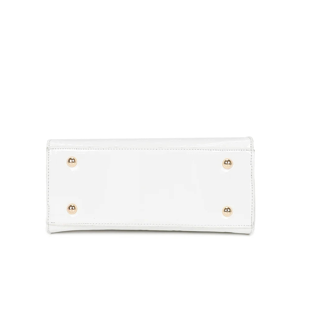 Dessous du Stella blanc, base plate et nette en synthétique verni brillant – réf. R-1627-2