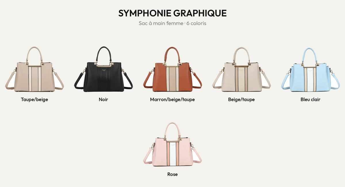 Sac à main femme Symphonie Graphique en 6 coloris – Gallantry Paris – réf. DQ-8605-4