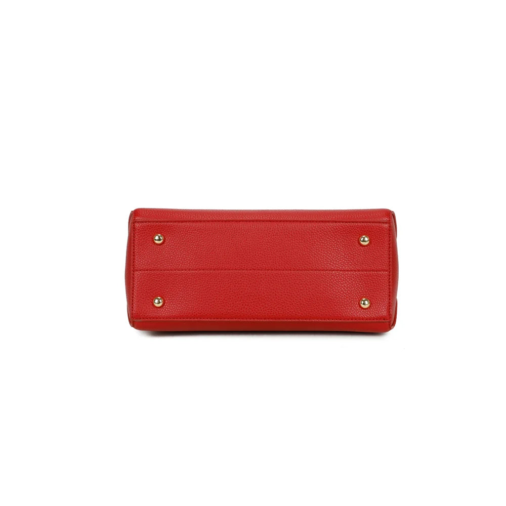 Dessous du Victoria Élégance rouge, fond structuré en simili cuir grainé qui tient la forme – réf. R-1992