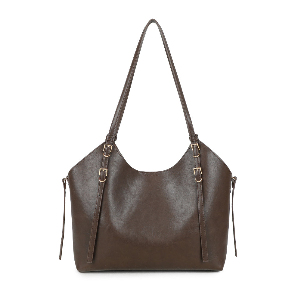 Le Élance sac cabas femme à porter à l’épaule café, vue de dos – Gallantry Paris – réf. A-8721-1