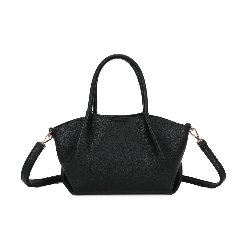 Dos du sac La Théodora noir, simili cuir grainé et deux anses arrondies – réf. KJ-62082-4