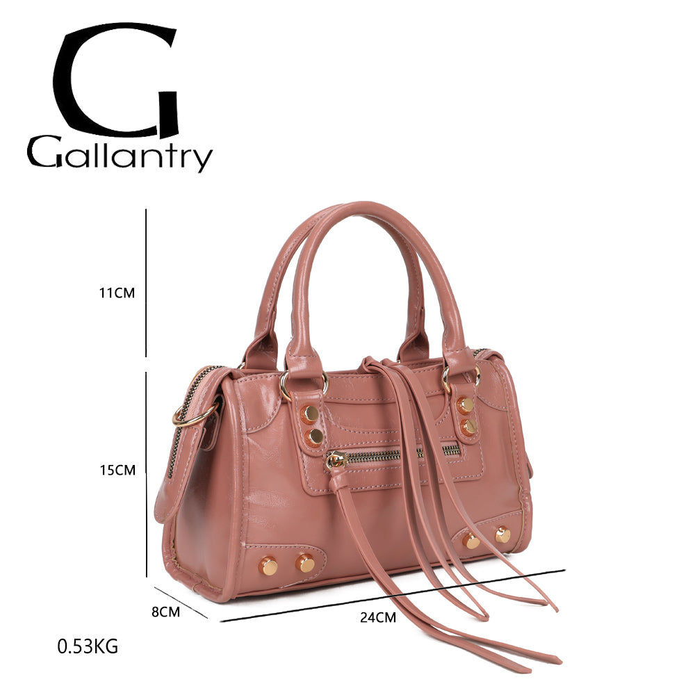 Dimensions du Le Dorian rose foncé : 24 × 8 × 15 cm, poignées de 11 cm, poids 0,53 kg – réf. KJ-62088-1