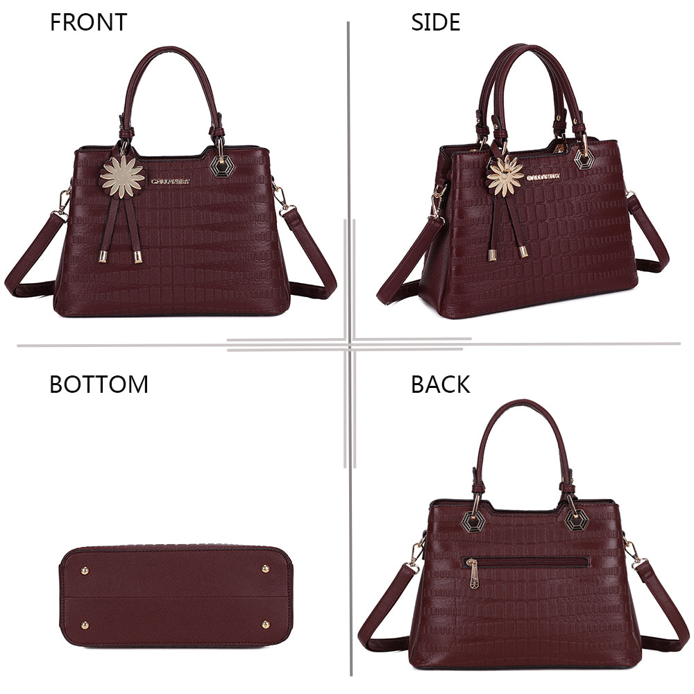 La Fiora – Sac à main femme croco à bandoulière