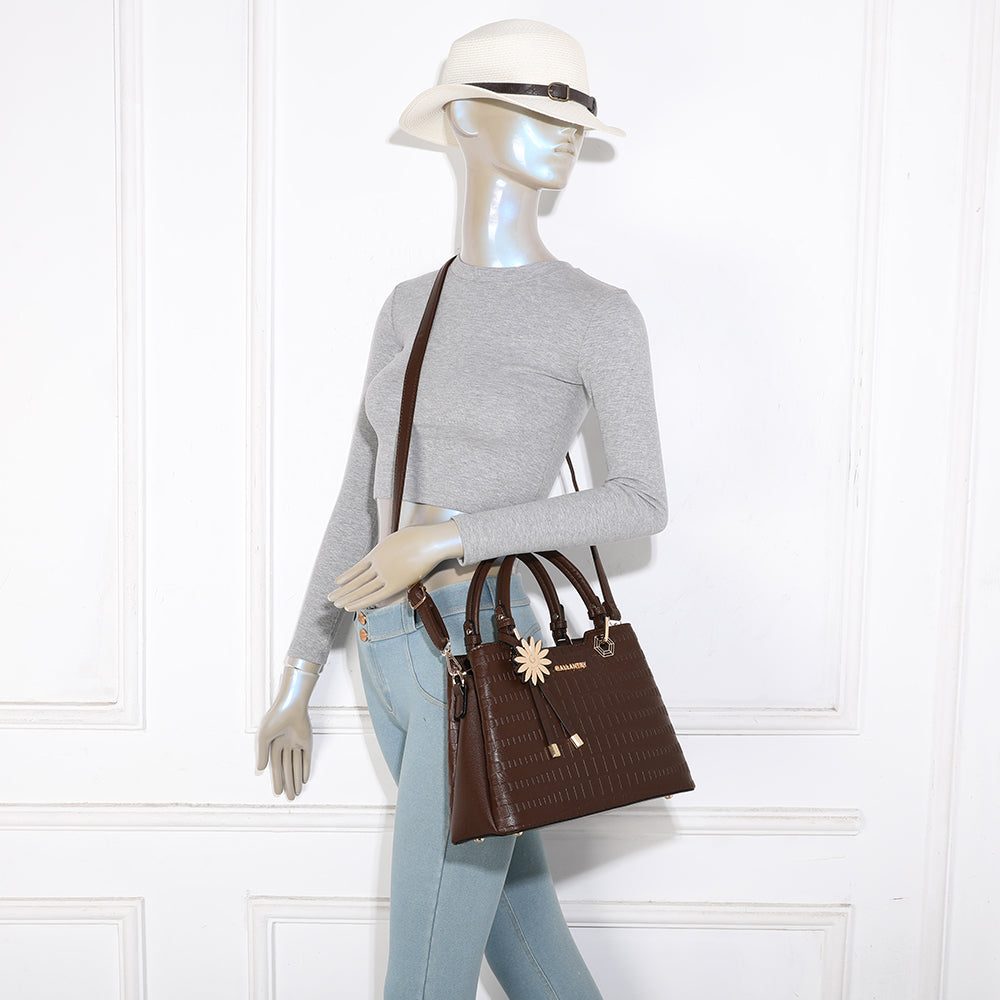 La Fiora – Sac à main femme croco à bandoulière