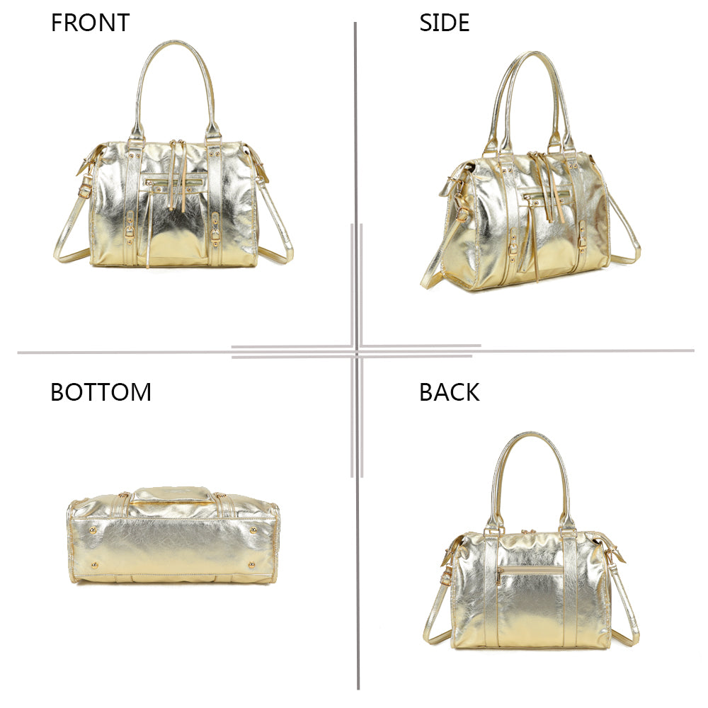 Skyla Métallique Grand Dorée - Sac Cabas