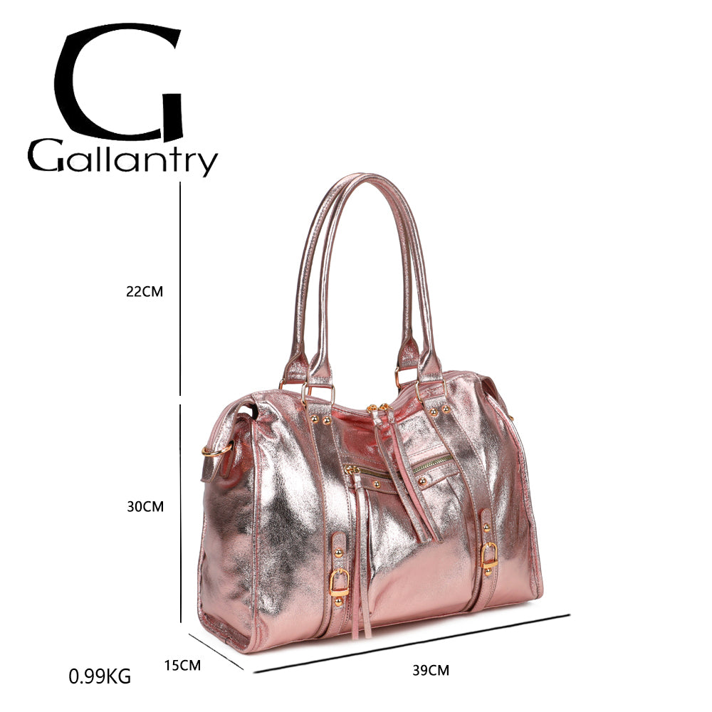 Skyla Métallique Grand Dorée - Sac Cabas