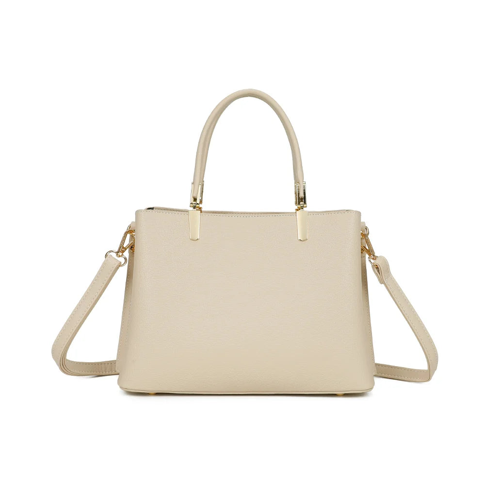 Dos du sac Abyss beige, ligne structurée et deux anses rigides aux attaches dorées – réf. DQ-8699