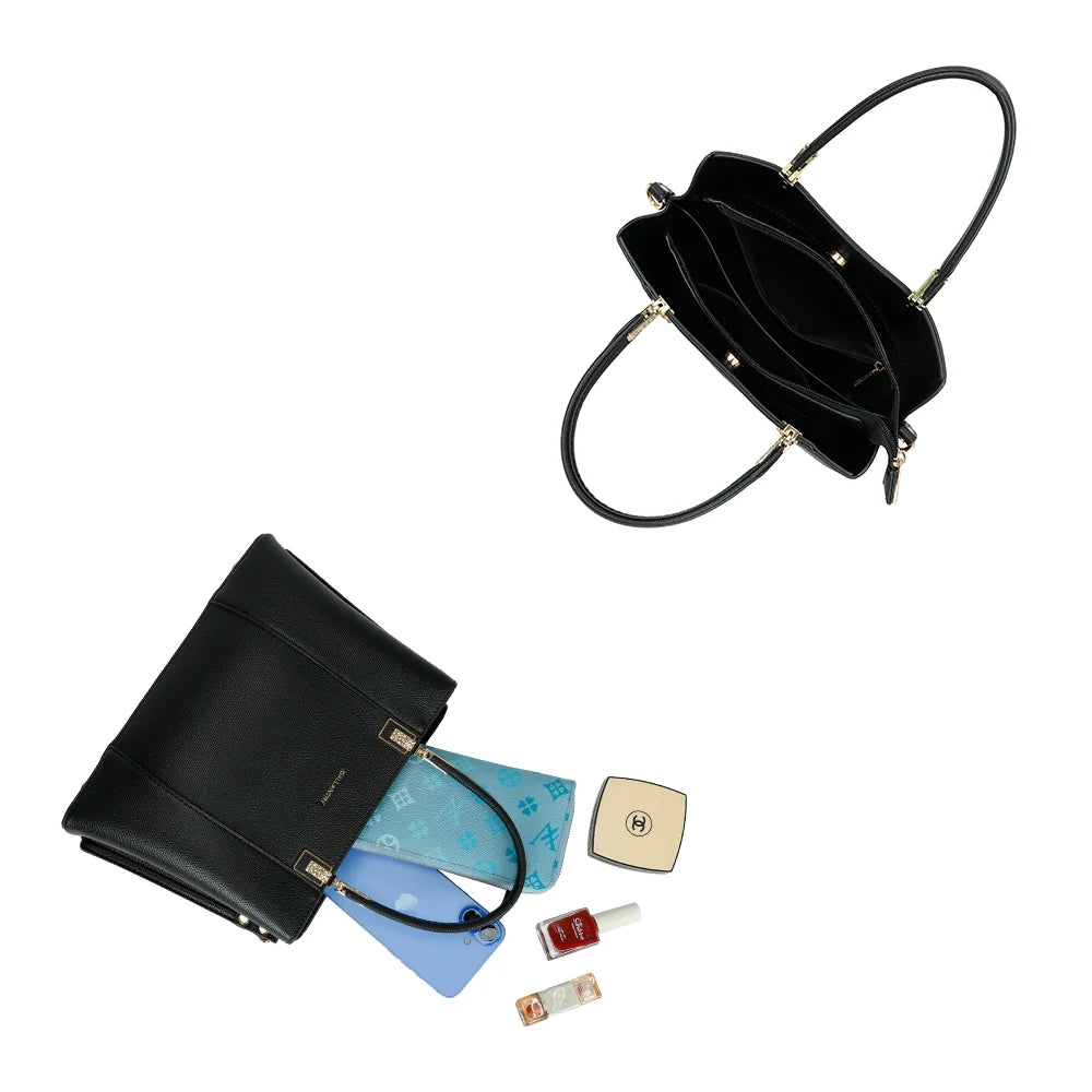 Intérieur du sac Abyss noir : plusieurs compartiments, dont un compartiment central zippé – réf. DQ-8699