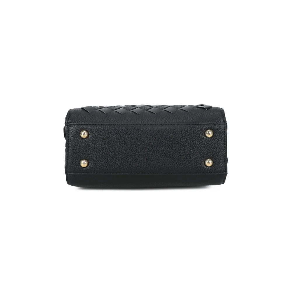 Dessous du sac Allure Tressée noir, base structurée qui garde sa forme posée à plat – réf. DG-5816