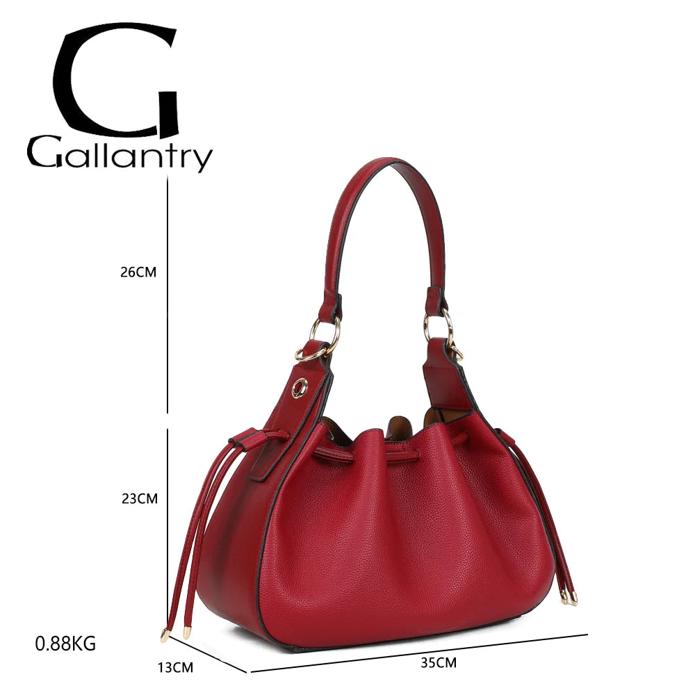 Dimensions de l’Alma Trousse rouge foncé : 35 × 13 × 23 cm, hauteur d’anse 26 cm, poids 0,88 kg – réf. DQ-8717