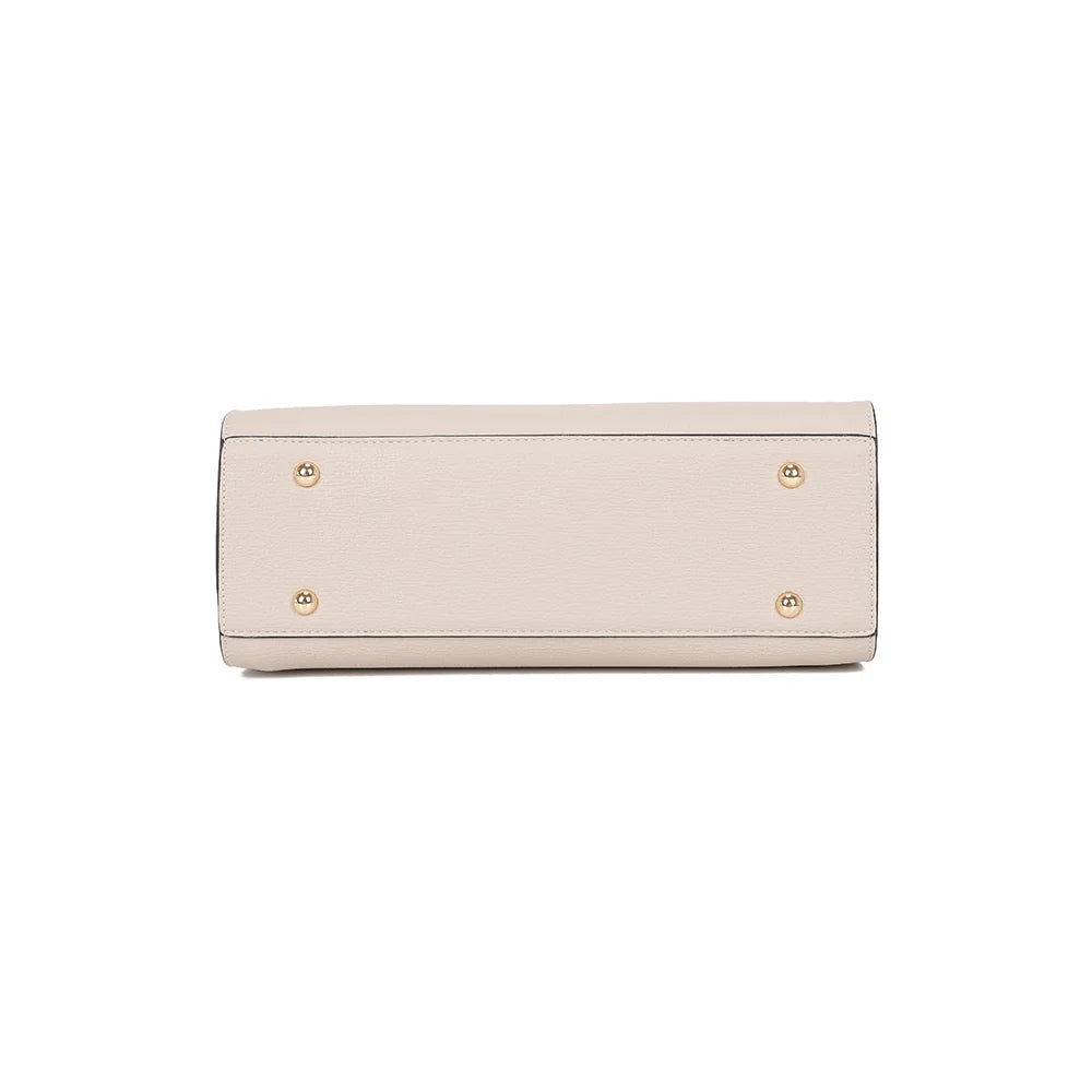 Dessous de l’Ariane beige, base rectangulaire structurée en simili cuir grainé – réf. R-1973