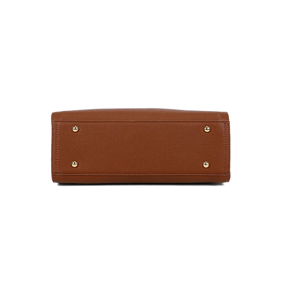 Dessous de l’Ariane marron foncé, base rectangulaire structurée en simili cuir grainé – réf. R-1973