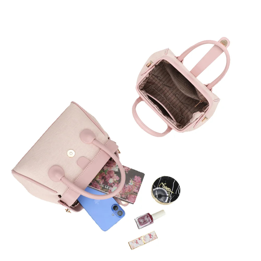 Intérieur du sac Aurore rose : compartiment doublé et poche intérieure pour vos essentiels – réf. A-9145