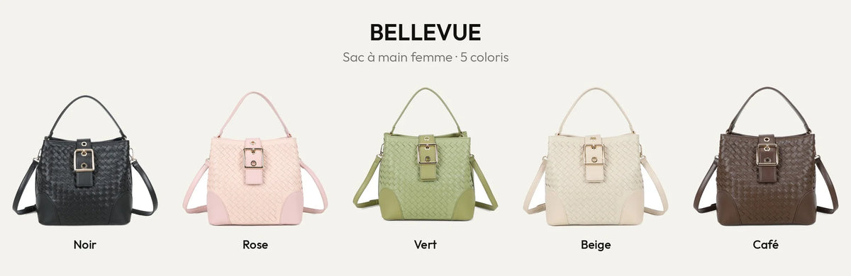 Sac à main femme Bellevue à effet tressé en 5 coloris – Gallantry Paris – réf. DG-5807