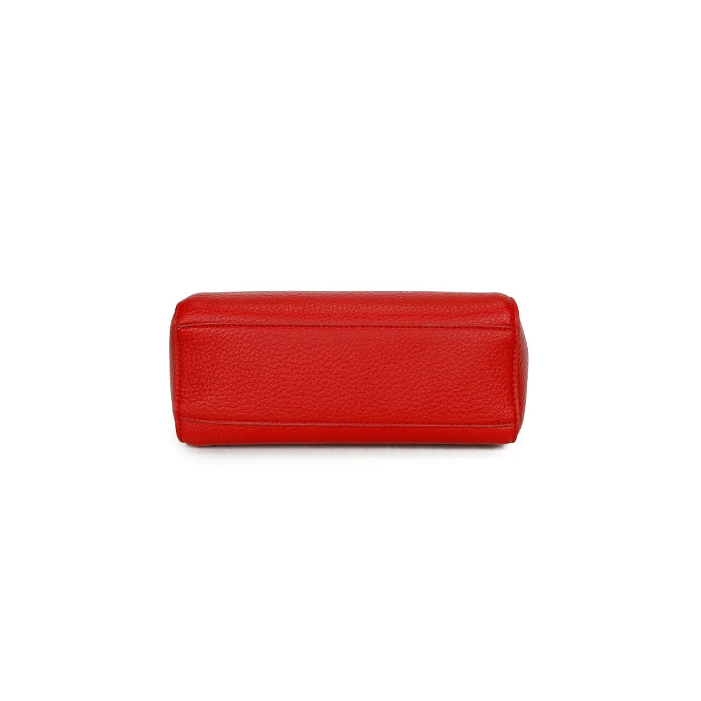 Dessous du Belleza rouge : fond plat qui permet au sac de tenir debout, posé sur une table – réf. Z-83077