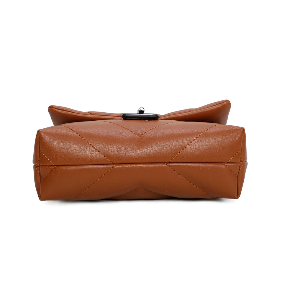 Dessous du Bianca marron, un format compact de 22 × 8 × 16 cm, léger à porter au quotidien – réf. R-1583