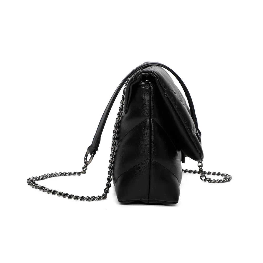 Profil du Bianca noir : format compact de 8 cm de profondeur, côtés matelassés – réf. R-1583