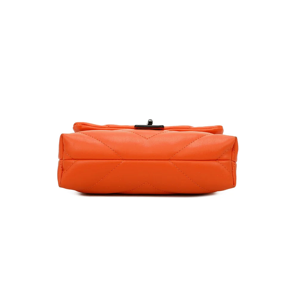 Dessous du Bianca orange, un format compact de 22 × 8 × 16 cm, léger à porter au quotidien – réf. R-1583