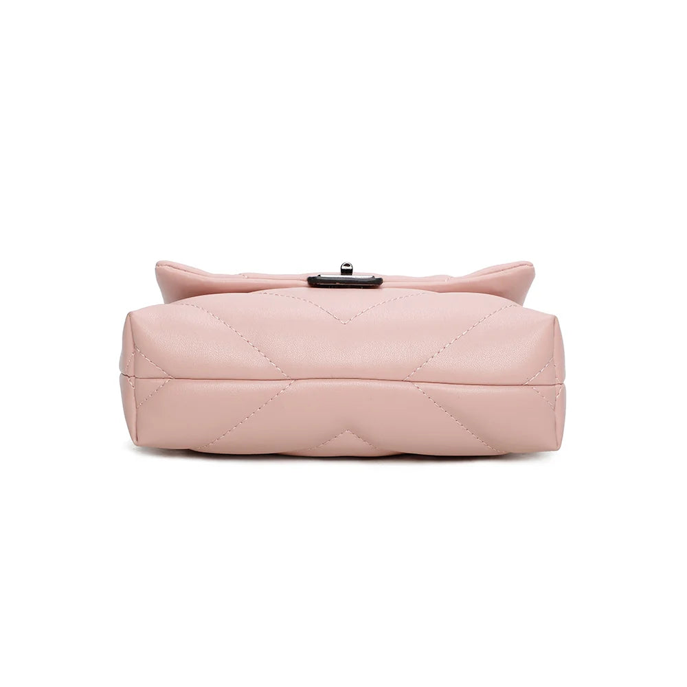 Dessous du Bianca rose, un format compact de 22 × 8 × 16 cm, léger à porter au quotidien – réf. R-1583