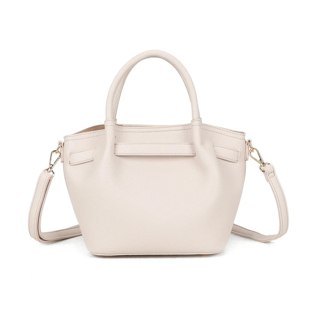Dos du Blossom beige : simili cuir grainé uni et pattes latérales rappelant la ceinture avant – réf. A-9149