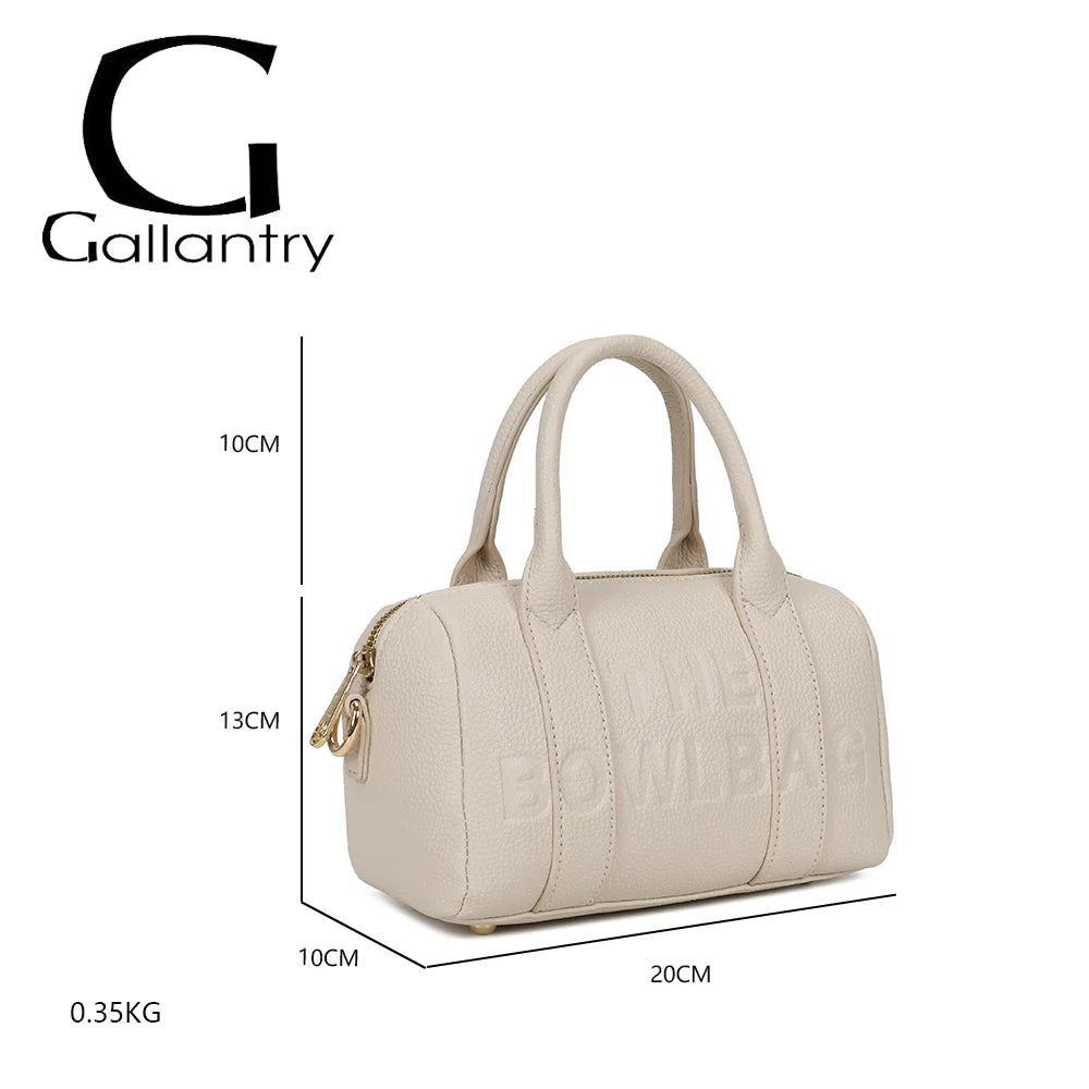 Dimensions du Bowlbag mini beige : 20 × 10 × 13 cm, anses de 10 cm, poids de 0,35 kg – réf. R-1995