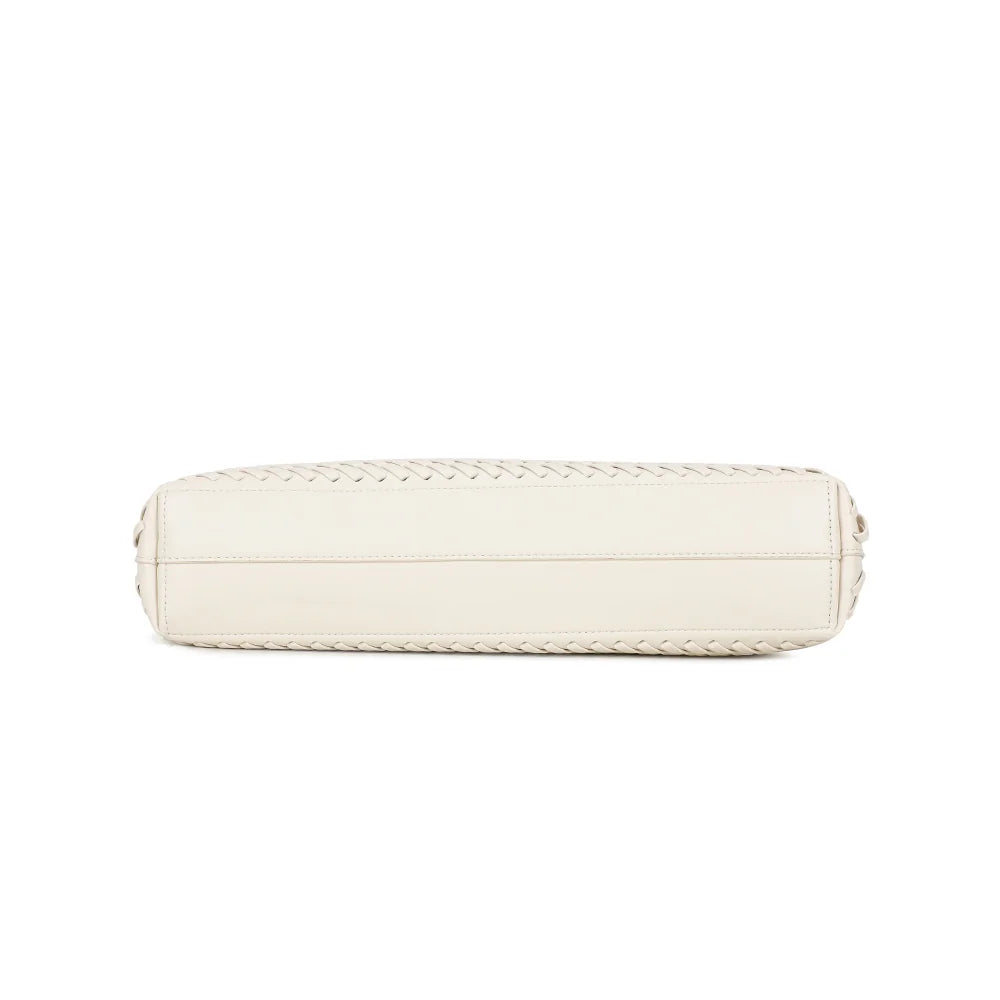 Dessous du Bréva beige : un fond rectangulaire de 38 × 8 cm qui donne au cabas sa ligne allongée et structurée – réf. DG-5822