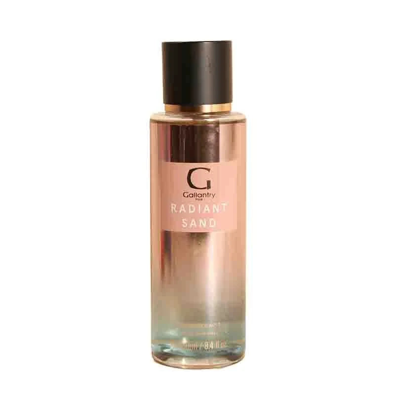 Flacon vaporisateur 250 ml de la brume parfumée pour le corps et les cheveux Radiant Sand de Gallantry Paris