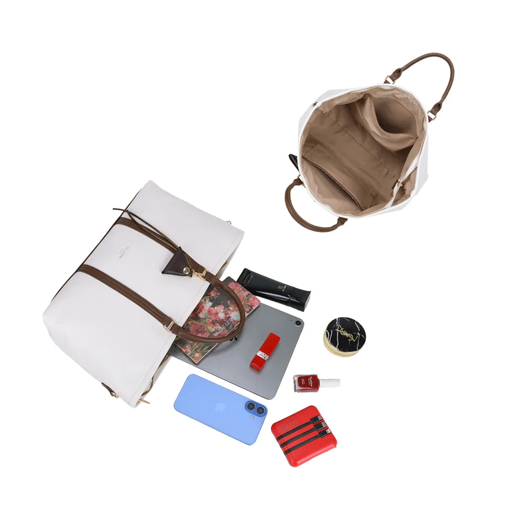 Intérieur du Business Line beige/coffee : ouverture zippée, compartiments et doublure synthétique – réf. OS-51001