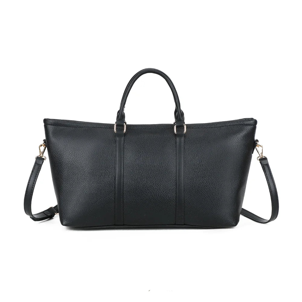 Business Line noir vu de dos : ligne épurée et grain régulier du simili cuir vegan – réf. OS-51001