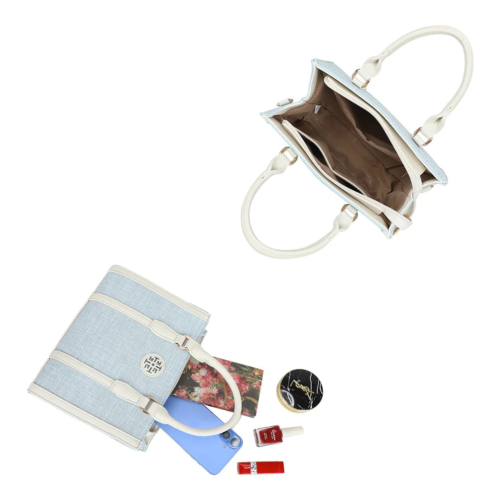 Intérieur du Camden bleu clair : fermeture zippée et poche intérieure zippée pour les essentiels – réf. R-2013-1