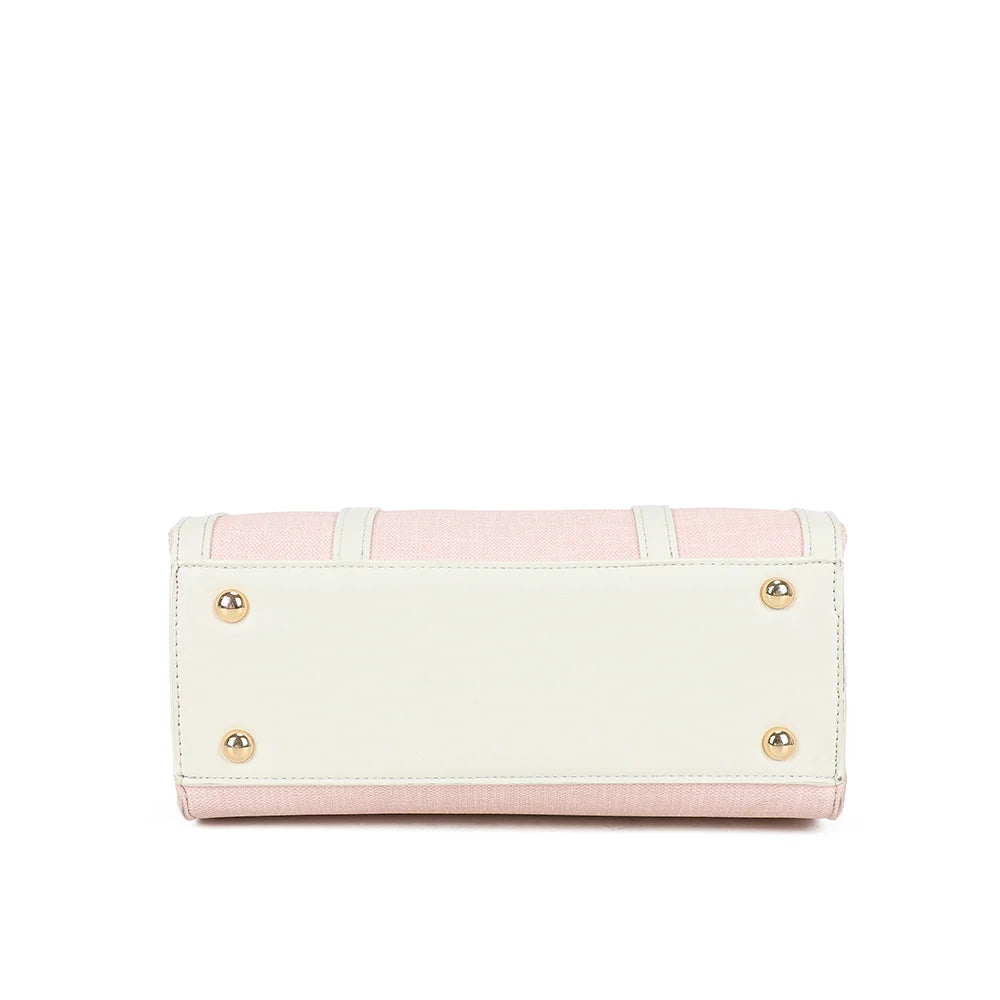Dessous du Camden rose/beige : base rectangulaire qui garde le sac bien droit – réf. R-2013-1