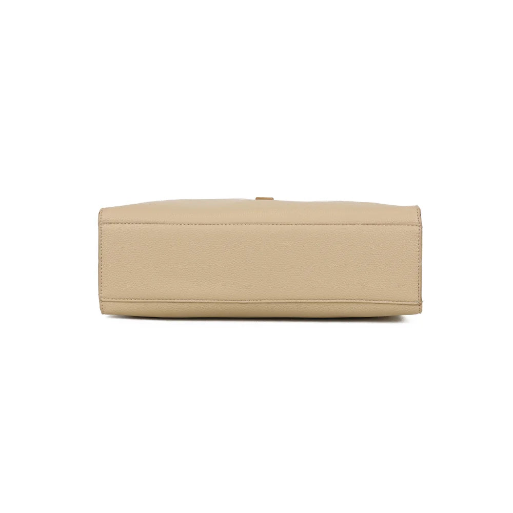 Dessous du Camélia taupe en simili cuir grainé, pour une structure semi-rigide qui garde sa tenue – réf. MW-24002
