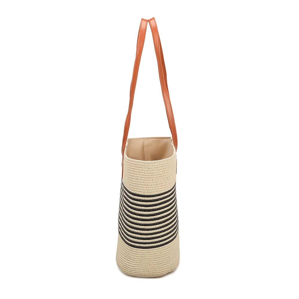 Profil du Capucine beige : 13 cm de profondeur pour un cabas léger et pratique – réf. JA-29001