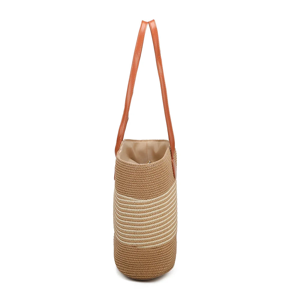 Profil du Capucine taupe : 13 cm de profondeur pour un cabas léger et pratique – réf. JA-29001