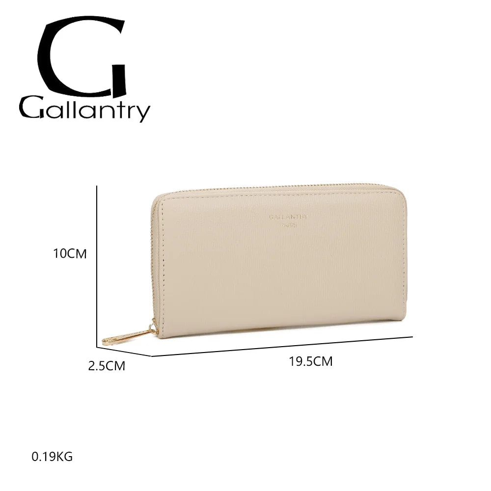 Dimensions du portefeuille Celia Zip beige : 19,5 × 2,5 × 10 cm pour un poids de 0,19 kg – réf. L-91164-19