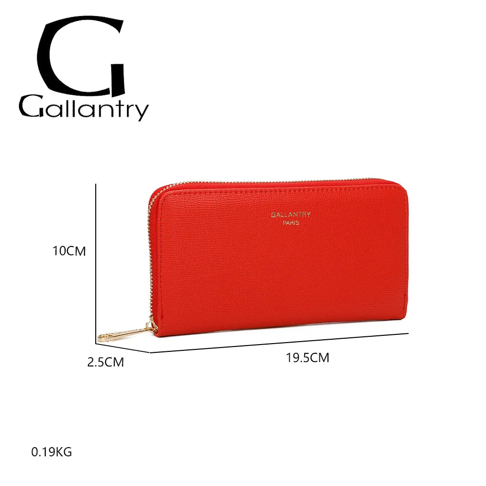 Dimensions du portefeuille Celia Zip rouge : 19,5 × 2,5 × 10 cm pour un poids de 0,19 kg – réf. L-91164-19