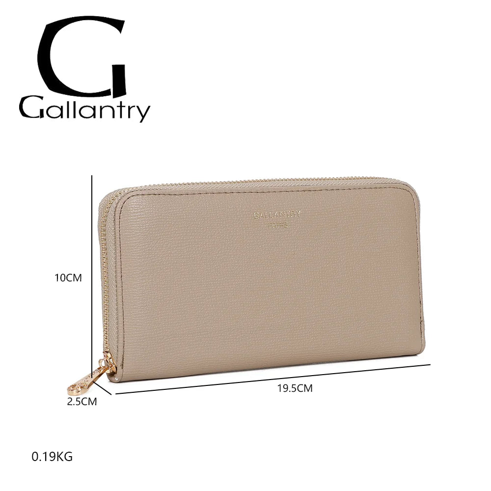 Dimensions du portefeuille Celia Zip taupe : 19,5 × 2,5 × 10 cm pour un poids de 0,19 kg – réf. L-91164-19