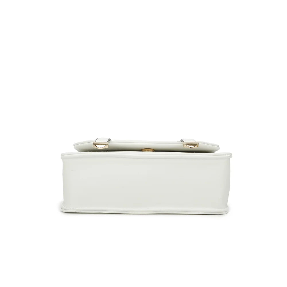 Dessous du Chic Intemporel blanc : base rectangulaire nette de 22 × 8 cm – réf. C-0156