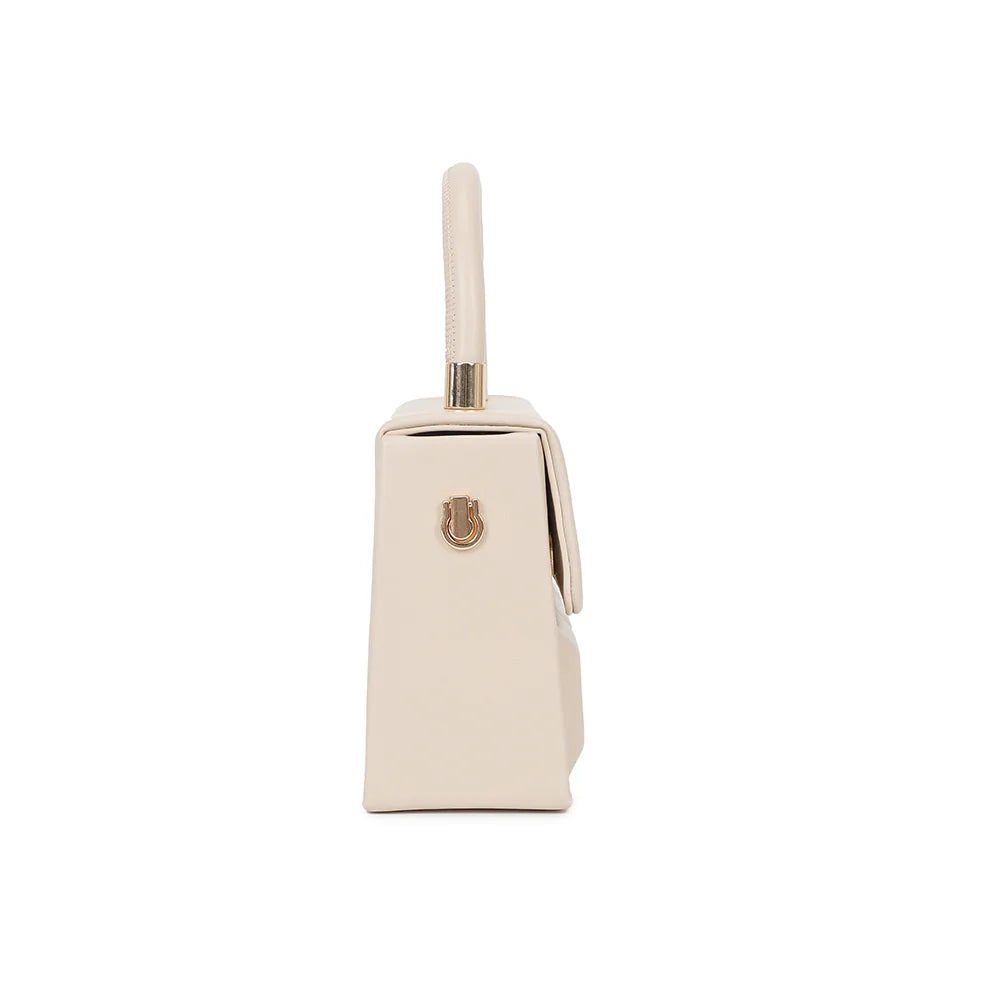 Profil du ChocoLuxe beige : 7 cm de profondeur et anneau doré pour accrocher la bandoulière – réf. YL-26001