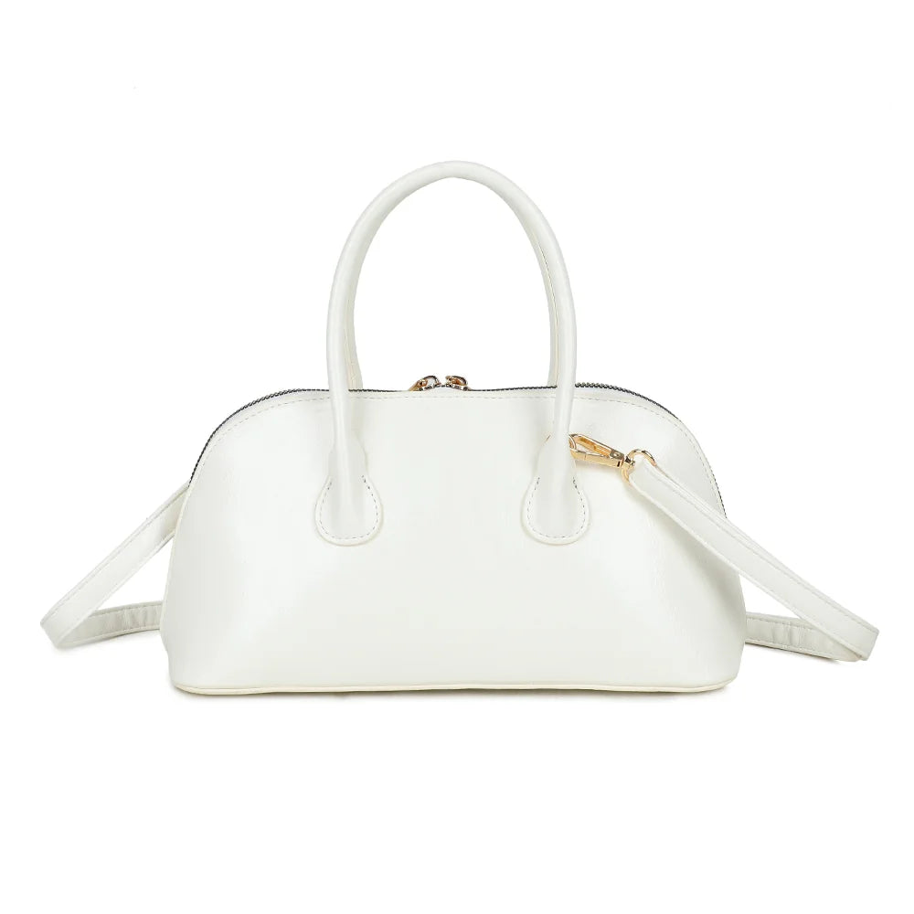 Dos du sac Cintura blanc, forme bombée et finition synthétique lisse et brillante – réf. KJ-62072