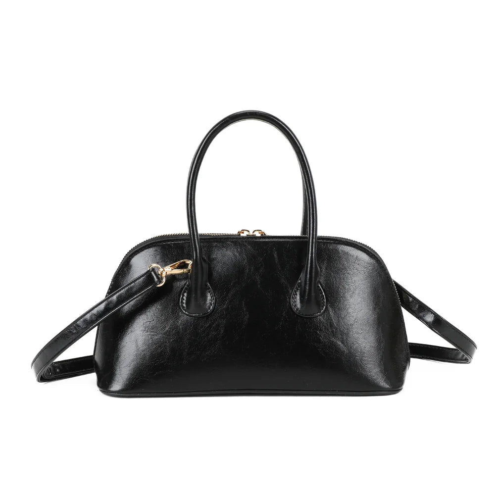 Dos du sac Cintura noir, forme bombée et finition synthétique lisse et brillante – réf. KJ-62072